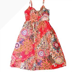 J.Crew Size 6 Colorful Sundress Cotton Spaghetti Strap A-Line Summer Dress Boho
